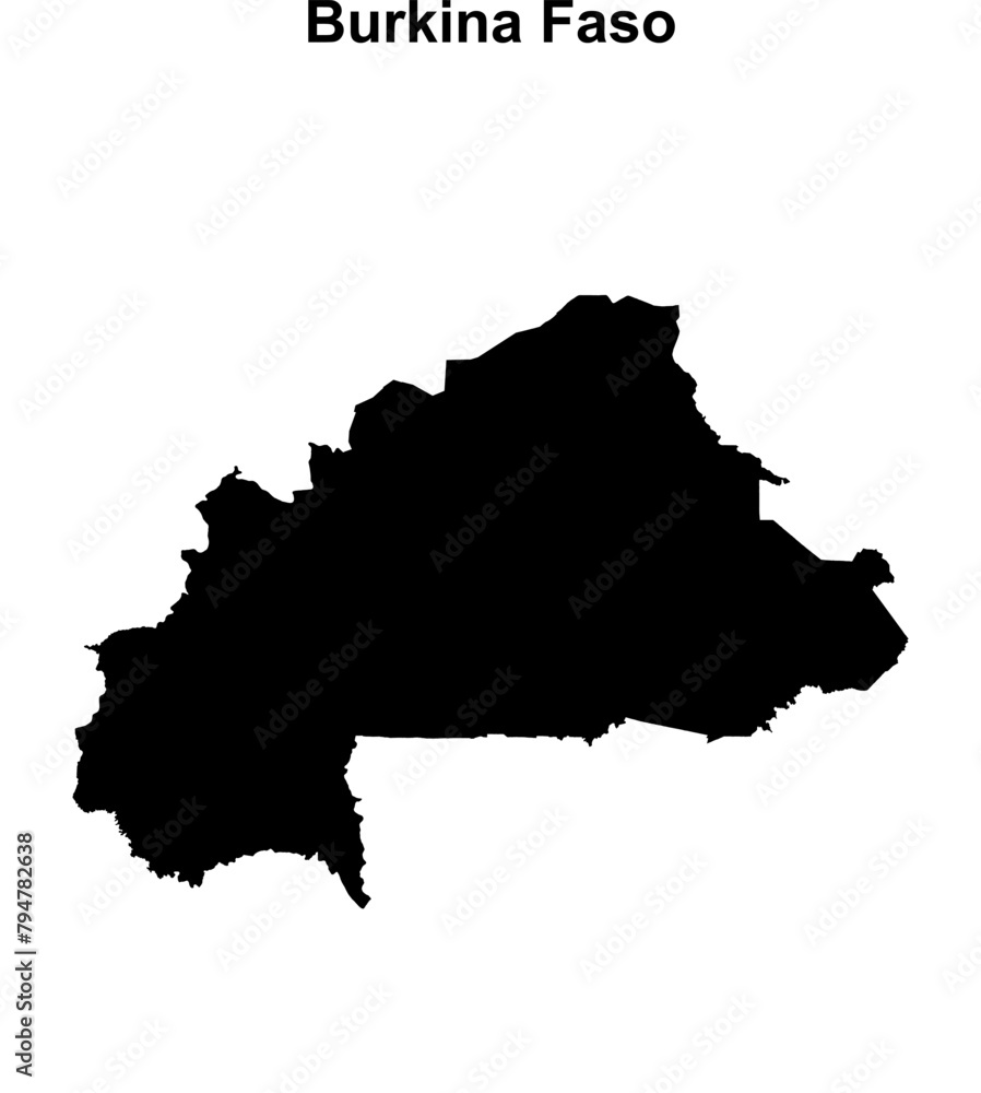 Burkina Faso blank outline map