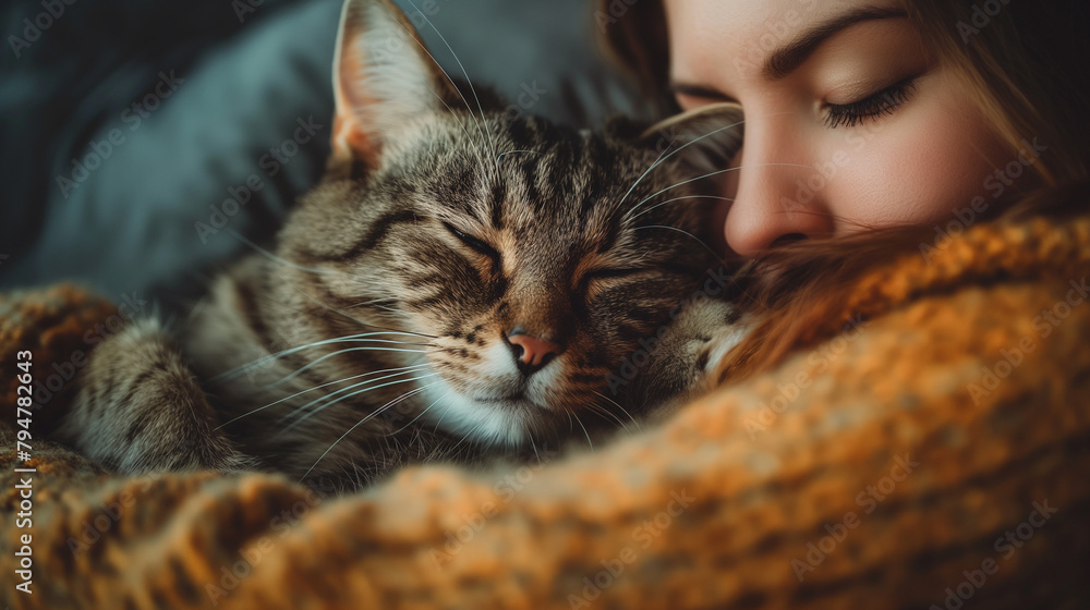 Cat and his woman. Cat and his woman.