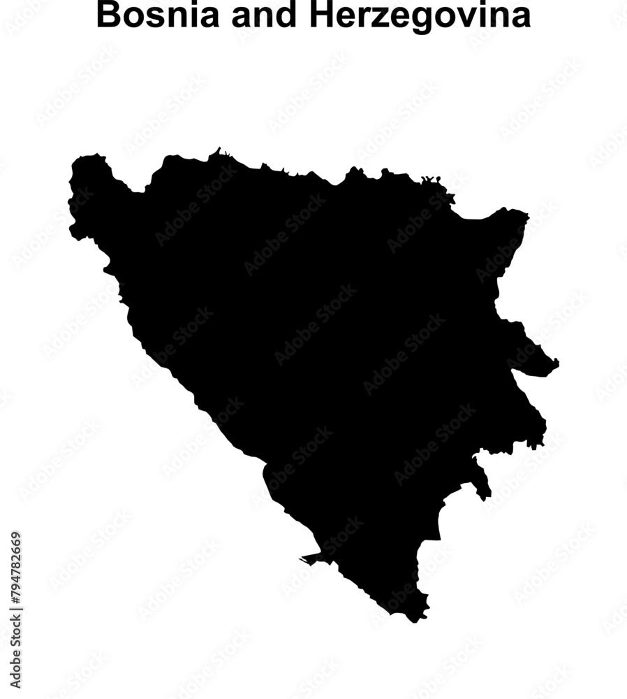 Bosnia and Herzegovina blank outline map