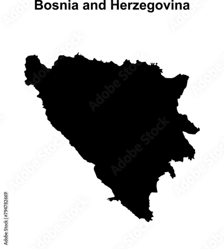 Bosnia and Herzegovina blank outline map