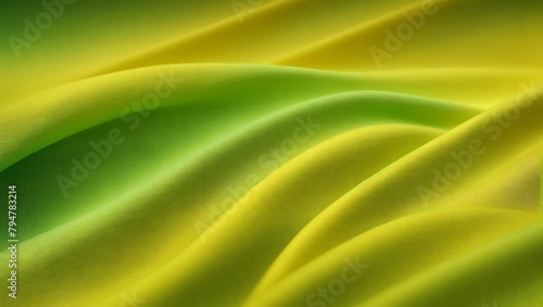 Abstract fabric background Green-yellow gradient color, wavy, rough lines, bright neon shades, glowing light, smooth, shiny fabric. soft wavy creases Elegant background with space for design.