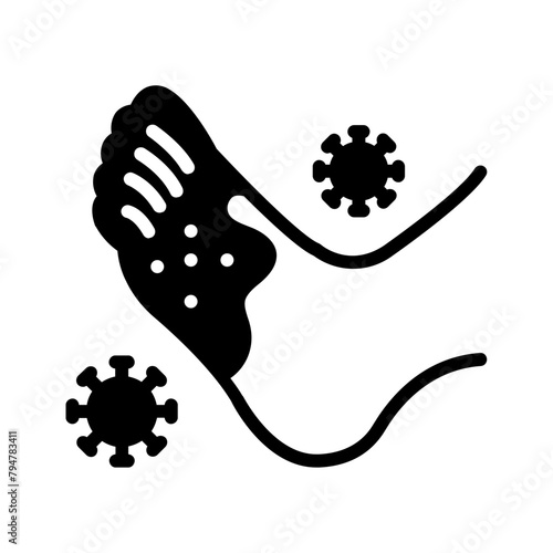 Vector solid black icon for Skin disease