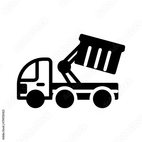Vector solid black icon for Skip loaders