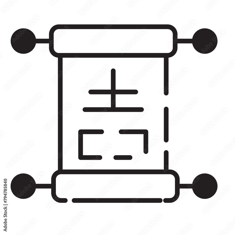 Caligraphy Celebration Chinese Line Icon Caligraphy Celebration Chinese Line Icon