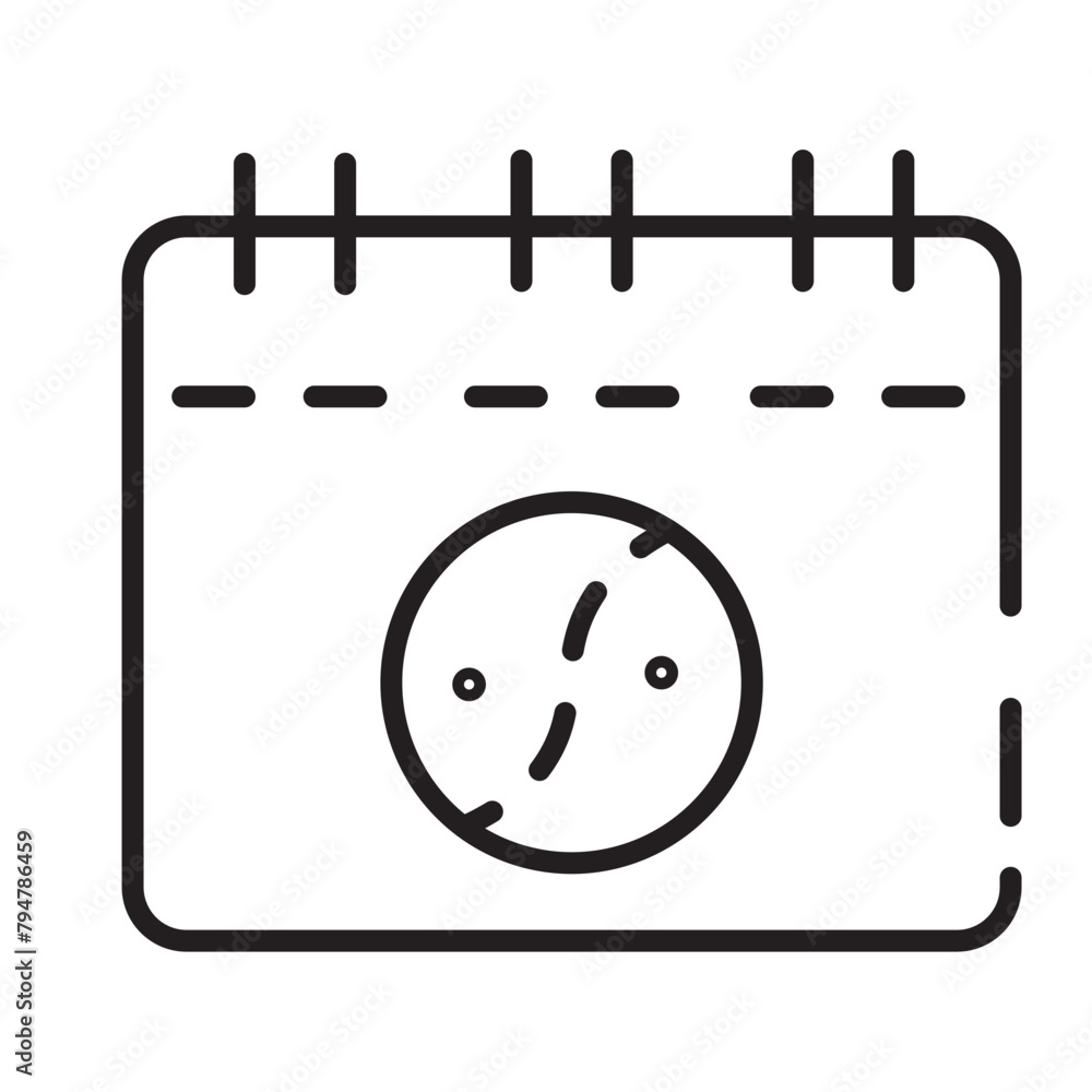 Calendar Chinese Hanging Line Icon Calendar Chinese Hanging Line Icon