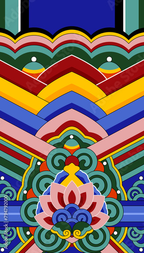 
This is an illustration of Dancheong, a traditional Korean pattern.