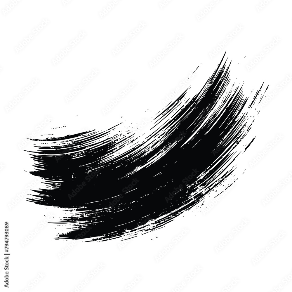 Grunge Black brush stroke isolated on background. Paint brush stroke vector for ink paint, grunge design element, watercolor design, dirty texture. Trendy brush stroke, vector illustration