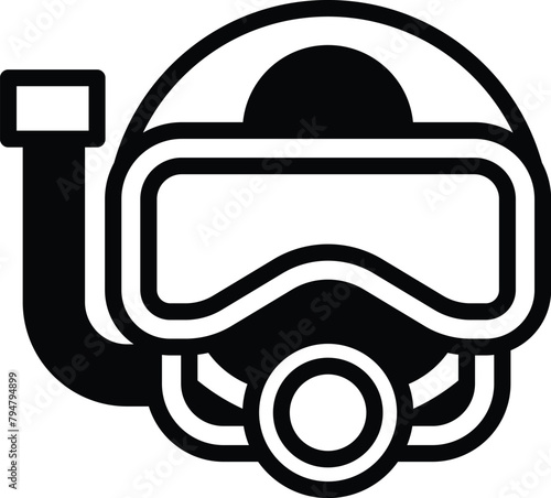 a diving mask with a black hose attached to it