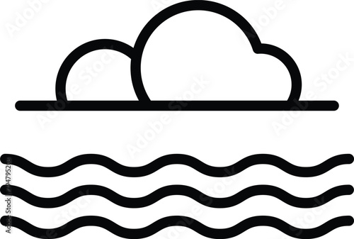 a cloudy sky with a body of water in the foreground