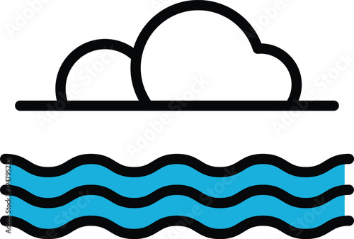 a cloudy sky with a body of water in the foreground