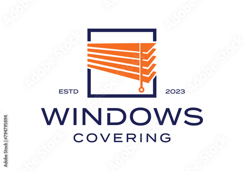 window blind covering logo icon vector design template