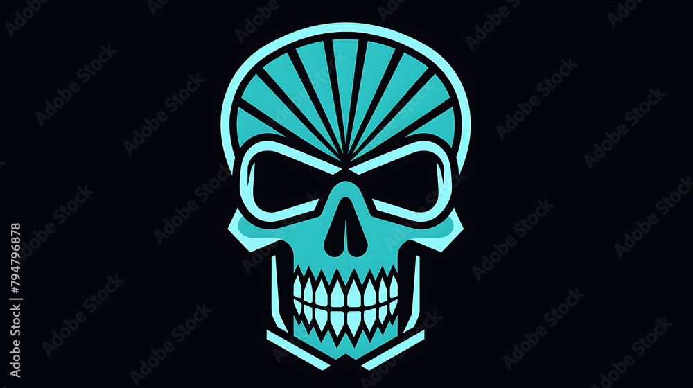 Obraz premium skull symmetrical flat icon design