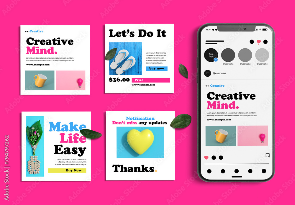 Creative Social Media Post Layout Stock Template | Adobe Stock