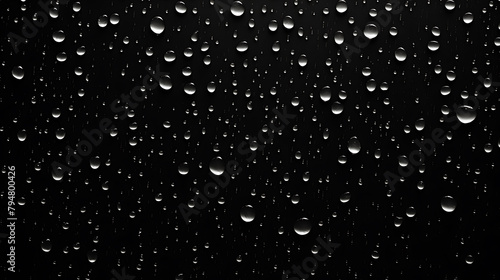  Various raindrops and white specks against black