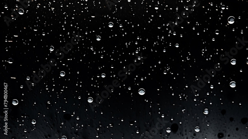  Various raindrops and white specks against black