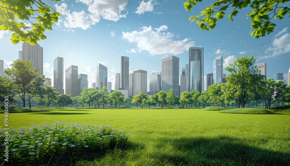 A city with a park in the middle of it by AI generated image A city with a park in the middle of it by AI generated image