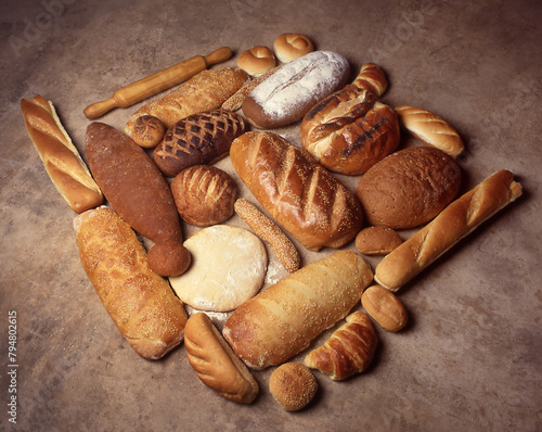 Display of various bread