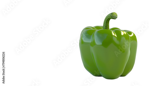 Green bell pepper on a white background  