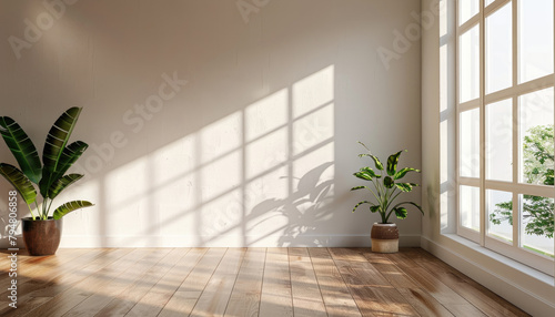 A large, empty room with a lot of natural light by AI generated image