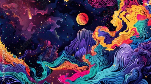 Wild psychedelic designs for wallpaper