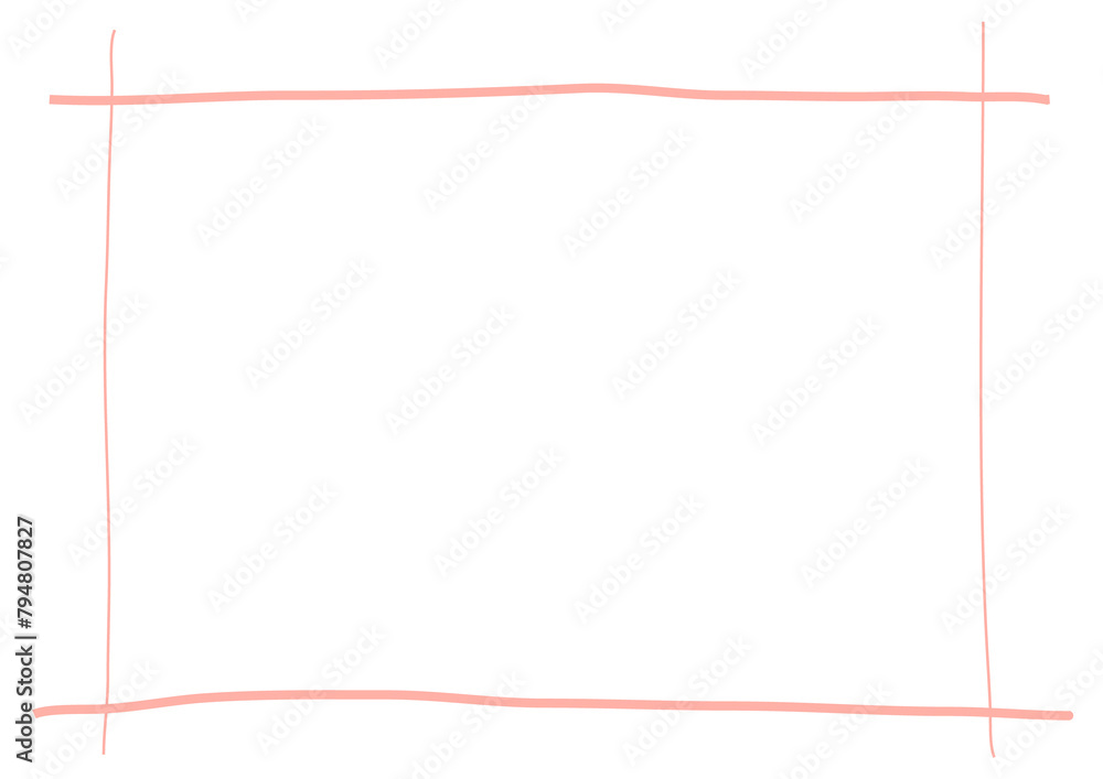 Obraz premium ピンクの手描きの格子フレーム背景