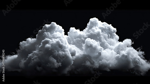 Clouds Set Isolated on a Black Background White Cloud