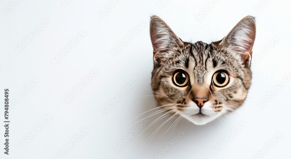 Adorable Feline Charm: Playful Cat in High-Key Studio Portrait Adorable Feline Charm: Playful Cat in High-Key Studio Portrait