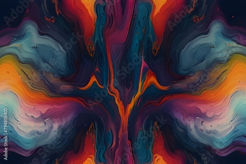 Liquid abstract painting made out of inks Generator AI 