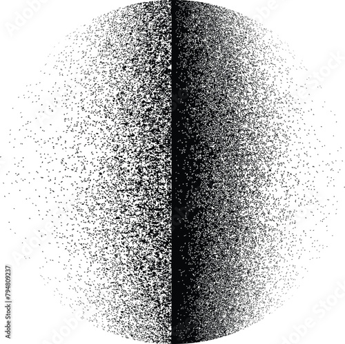 Distorted geometric shape . Minimal art design . Noise destroyed logo . Trendy grainy shapes . Graph print noise texture .Spray effect .Grunge texture . Distressed element .vector 