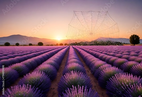 A highly realistic 8k sunrise over a lavender fiel (15) photo