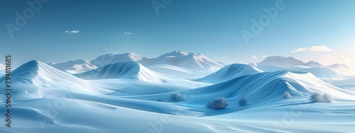 Snow lightly dusting desert sand dunes, a rare and contrasting scene. Hyperdetailed. Photorealistic. HD. super detailed