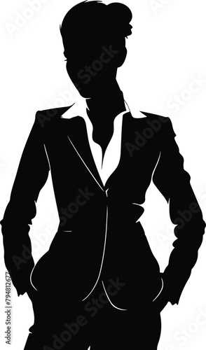 silhouette of a business woman