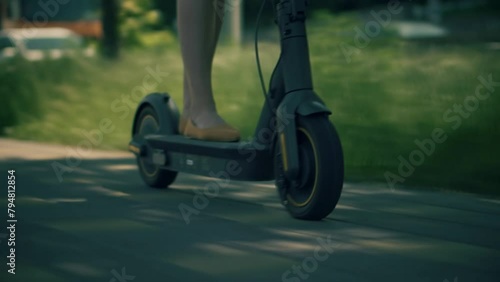 Electric scooter transportation . Eco transport riding	