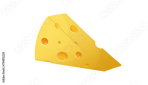 piece of cheese in cartoon style