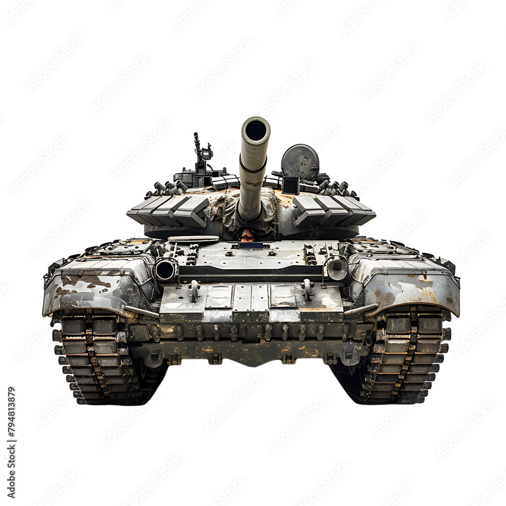 Military tank on isolated transparent background Military tank on isolated transparent background