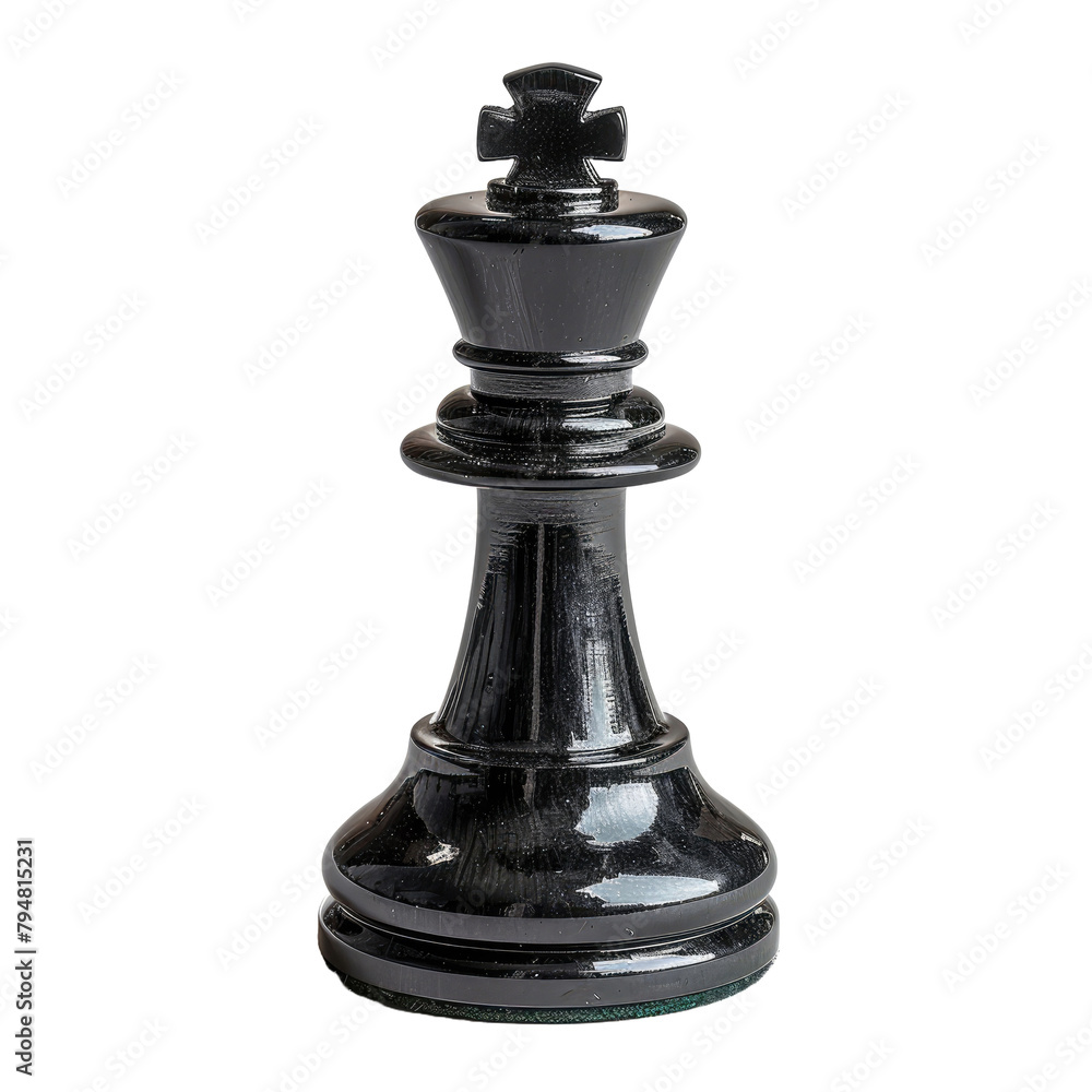 Black King Chess Piece on transparent background Black King Chess Piece on transparent background