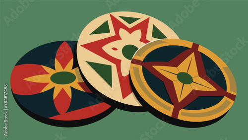 Crafting a set of coasters from scraps of vinyl flooring and decorative paper.