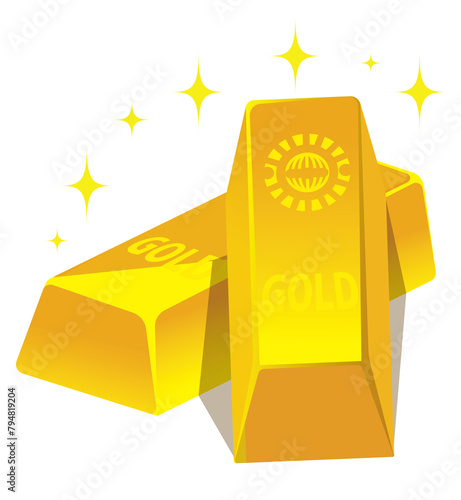 gold bars：金の延べ棒