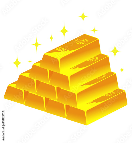 gold bars：金の延べ棒