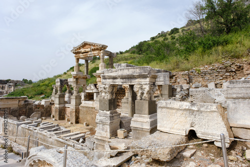 Ruins in Ephesus Ancient City (Efes Antik Kenti in Turkish)