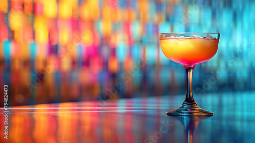 Vibrant cocktail on colorful background, Graphic for bars and restaurants © VisionCraft