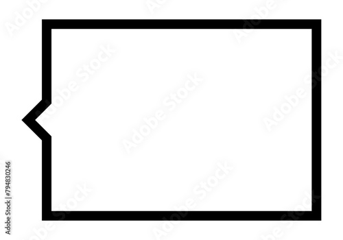 しっぽが真ん中の長方形のふきだし