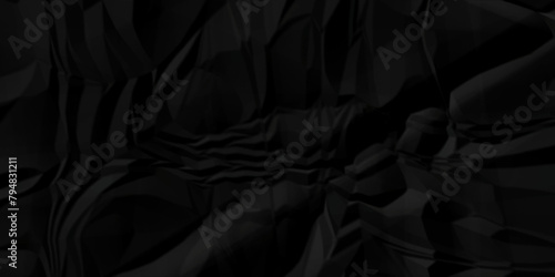 Dark black crumple paper wrinkled poster template ,blank glued creased paper texture background. black paper crumpled backdrop background. used for cardboard.	
