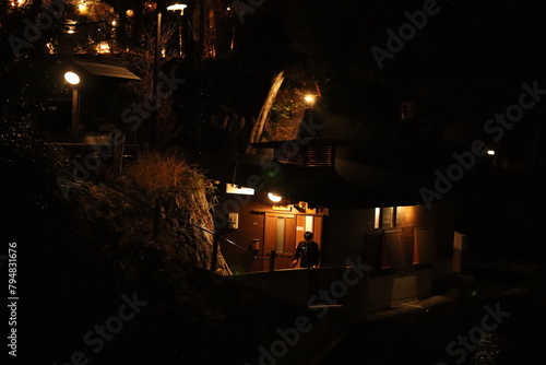 Japanese old house in the night