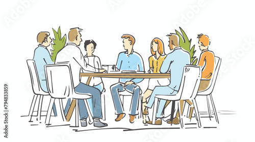 Team of business people having a meeting in an office
