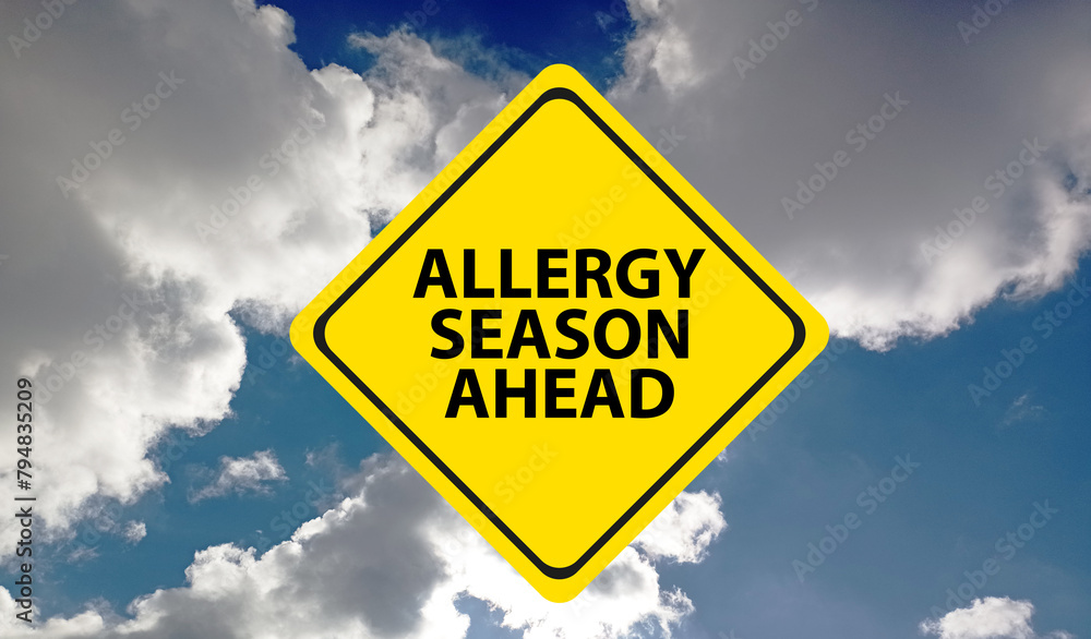 Yellow allergy season ahead sign background vector icon. Yellow allergy season ahead sign background vector icon.