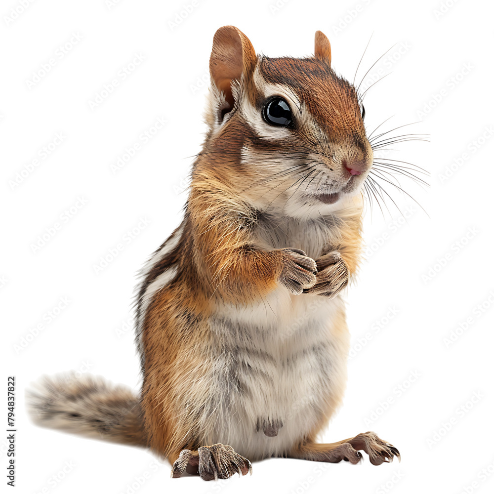 Fototapeta premium Chipmunk isolated on isolated transparent background