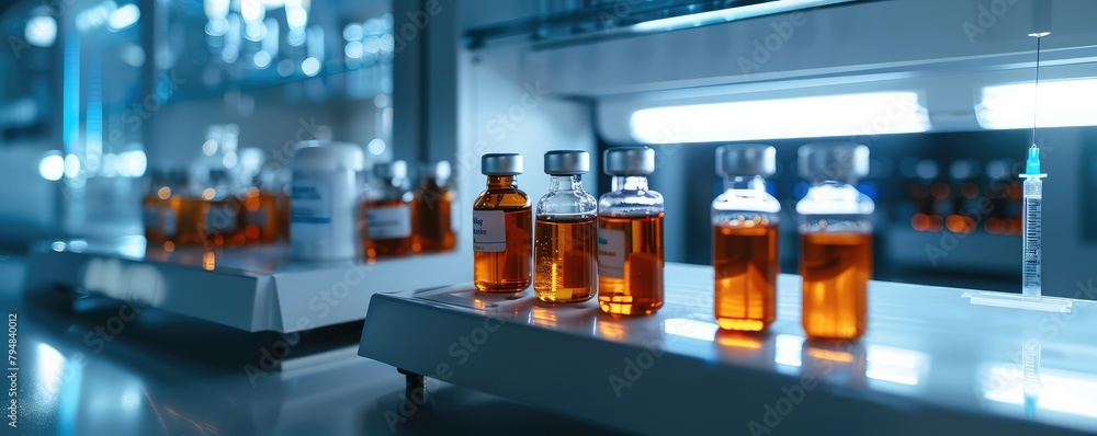 Automated lab equipment conducting tests Automated lab equipment conducting tests