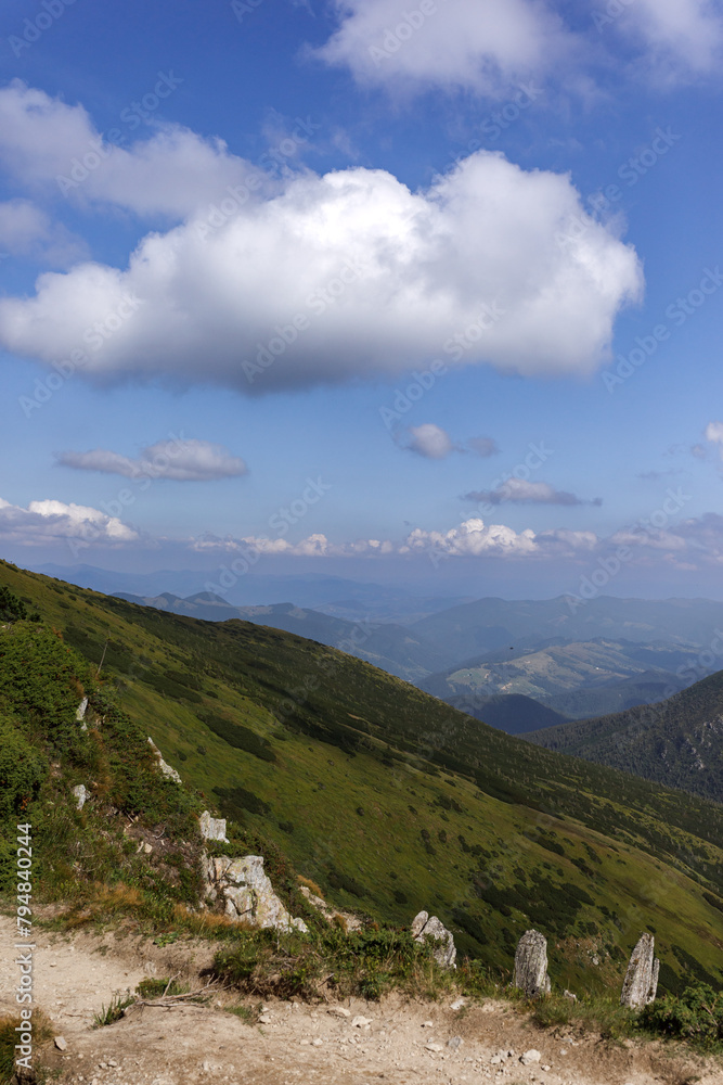 Beautiful view in the Carpathians. Spitzi Mountains. Ukraine