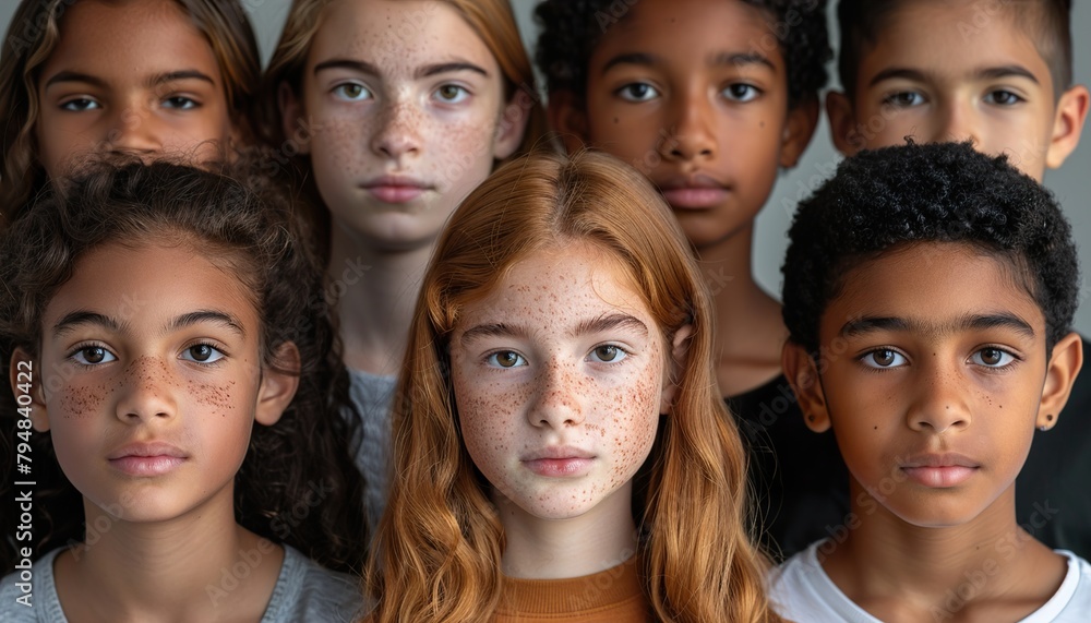 diversity multiracial group of cheerful happy kids 